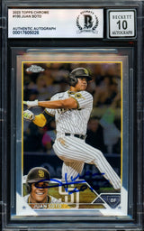 Juan Soto Autographed 2023 Topps Chrome Card #100 San Diego Padres Auto Grade Gem Mint 10 Beckett BAS #17604026