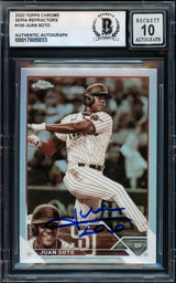 Juan Soto Autographed 2023 Topps Chrome Sepia Refractor Card #100 San Diego Padres Auto Grade Gem Mint 10 Beckett BAS #17605033