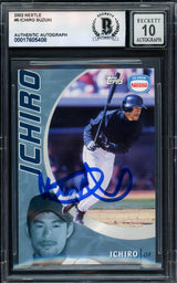 Ichiro Suzuki Autographed 2002 Topps Nestle Card #6 Seattle Mariners Auto Grade Gem Mint 10 Beckett BAS #17605408