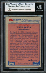 Hank Aaron Autographed 1982 Topps K-Mart Card #43 Atlanta Braves Beckett BAS #17605649