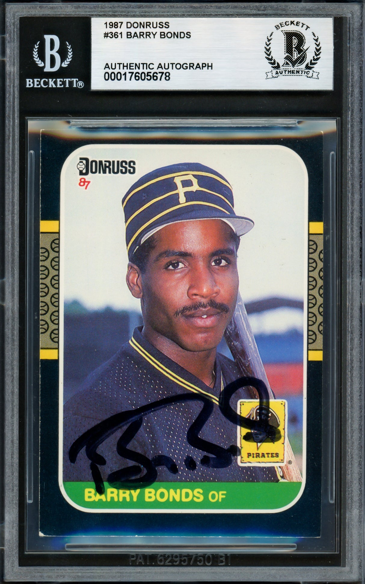 Barry Bonds Autographed 1987 Donruss Rookie Card #361 Pittsburgh Pirates Beckett BAS #17605678