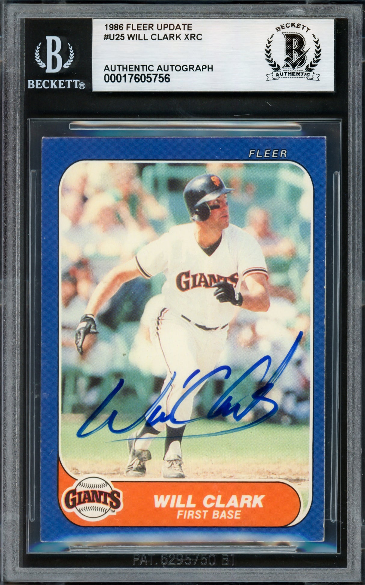 Will Clark Autographed 1986 Fleer Update Rookie Card #U25 San Francisco Giants Beckett BAS #17605756