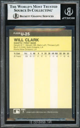 Will Clark Autographed 1986 Fleer Update Rookie Card #U25 San Francisco Giants Beckett BAS #17605756