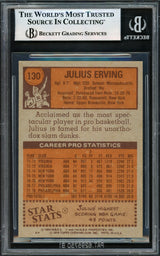 Julius Dr. J Erving Autographed 1978-79 Topps Card #130 Philadelphia 76ers #926/1978 Beckett BAS #17605789