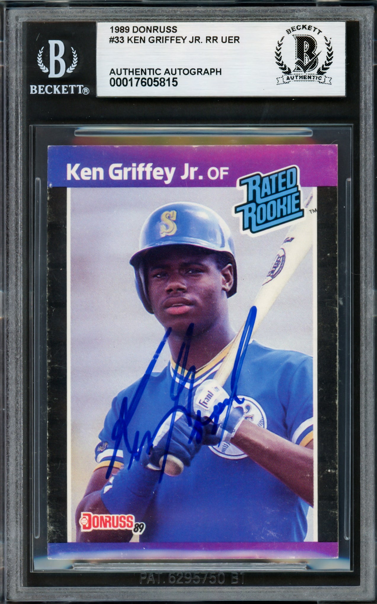 Ken Griffey Jr. Autographed 1989 Donruss Rookie Card #33 Seattle Mariners Vintage Rookie Signature Beckett BAS #17605815
