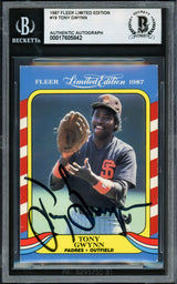 Tony Gwynn Autographed 1987 Fleer Limited Edition Card #19 San Diego Padres Beckett BAS #17605842
