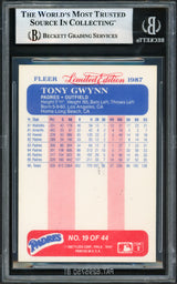 Tony Gwynn Autographed 1987 Fleer Limited Edition Card #19 San Diego Padres Beckett BAS #17605842