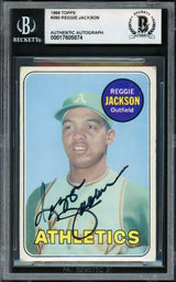 Reggie Jackson Autographed 1969 Topps Rookie Card #260 Oakland A's Beckett BAS #17605874