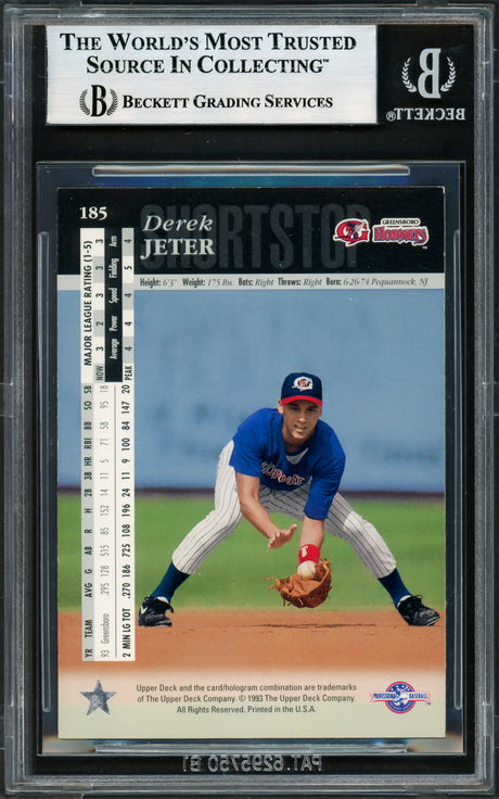 Derek Jeter Autographed 1994 Upper Deck Minors Rookie Card #195 New York Yankees Vintage Signature Beckett BAS #17605908