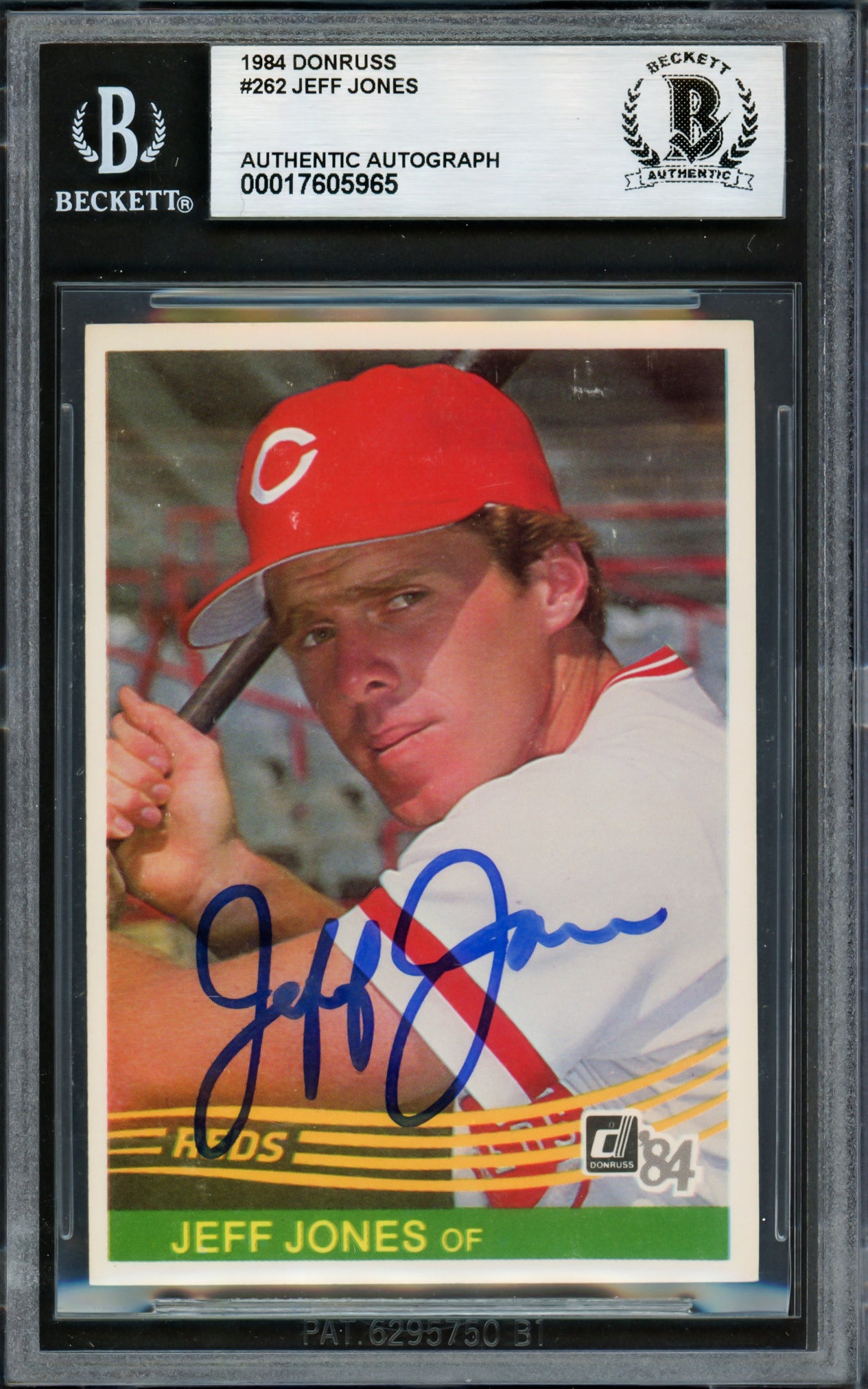 Jeff Jones Autographed 1984 Donruss Rookie Card #262 Cincinnati Reds Beckett BAS #17605965