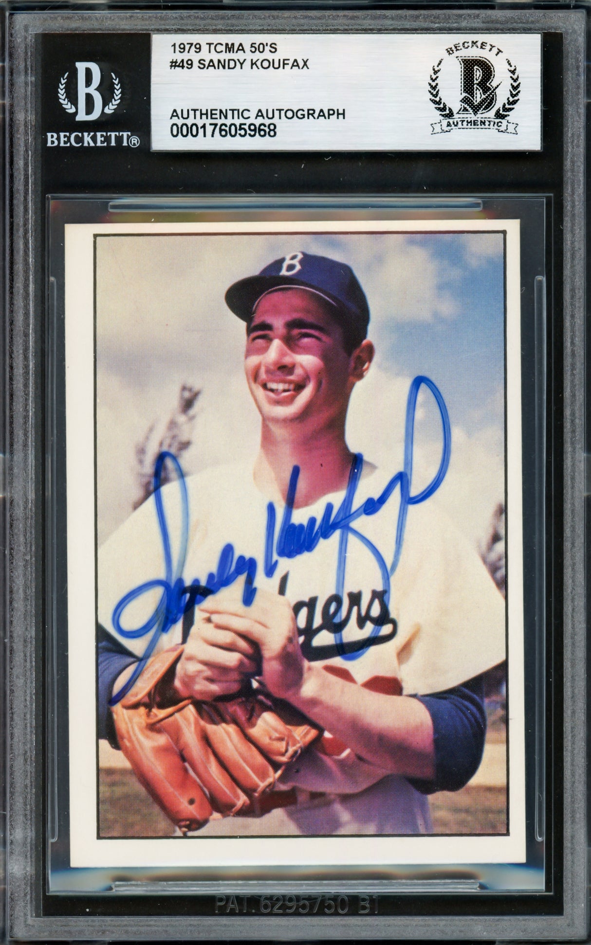 Sandy Koufax Autographed 1979 TCMA Card #49 Los Angeles Dodgers Beckett BAS #17605968