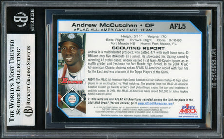 Andrew McCutchen Autographed 2005 Bowman Rookie Card #AFL5 Pittsburgh Pirates Beckett BAS #17606036