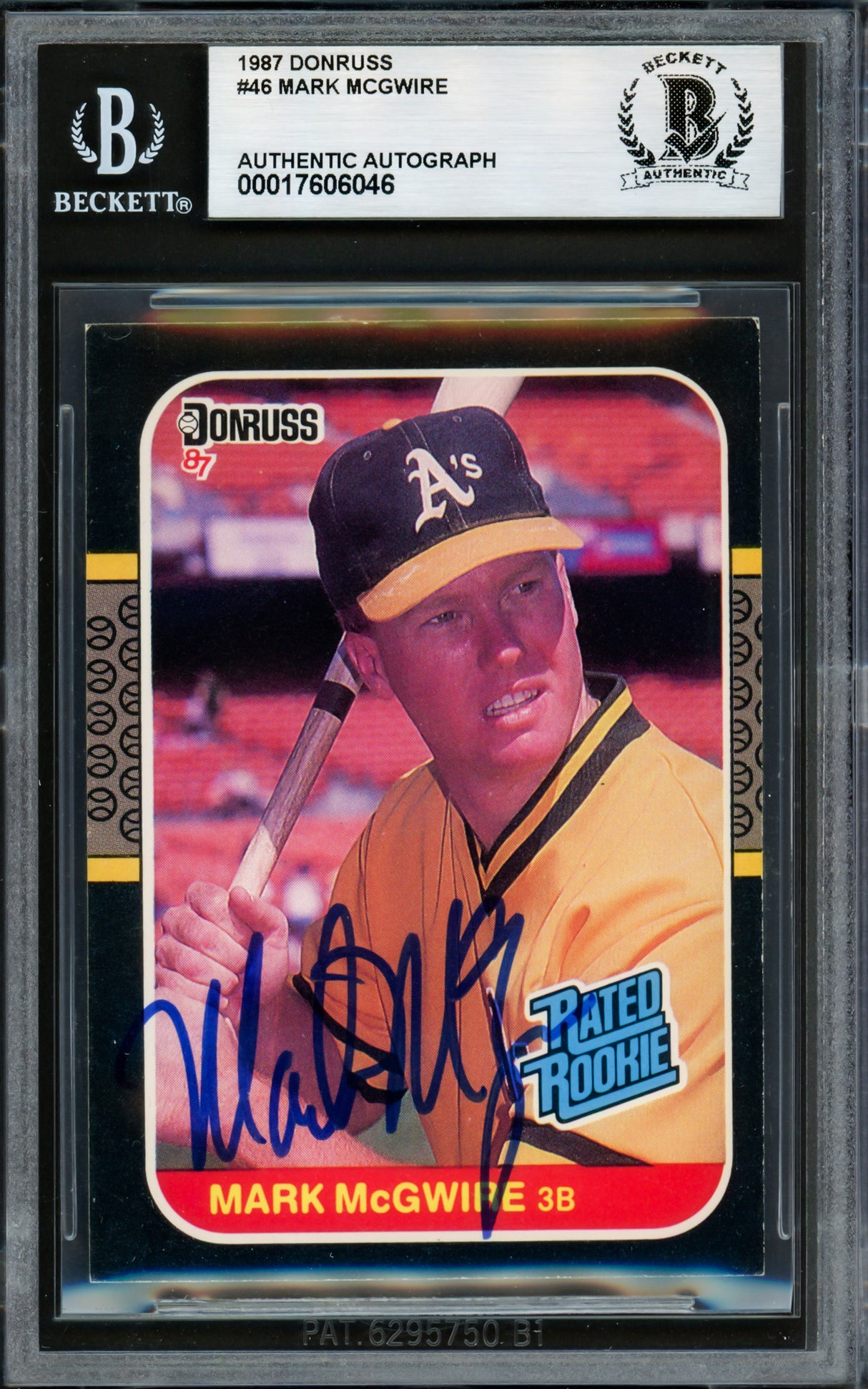 Mark McGwire Autographed 1987 Donruss Rookie Card #46 Oakland A's Vintage Rookie Signature Beckett BAS #17606046