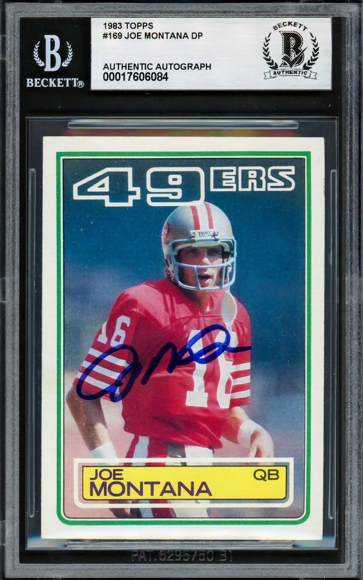 Joe Montana Autographed 1983 Topps Card #169 San Francisco 49ers Beckett BAS #17606084