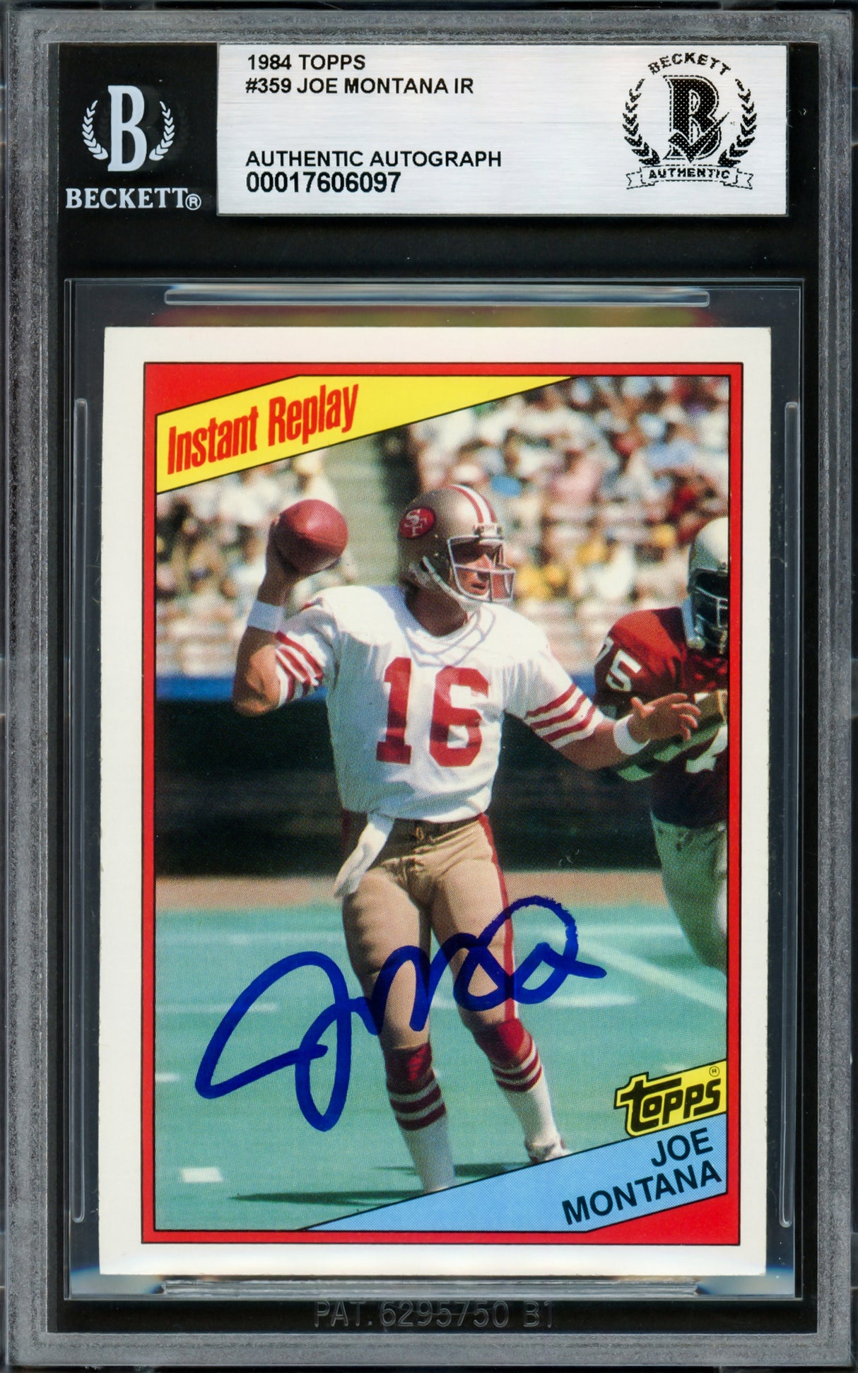Joe Montana Autographed 1984 Topps Card #359 San Francisco 49ers Beckett BAS #17606097