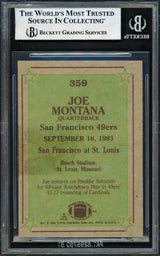 Joe Montana Autographed 1984 Topps Card #359 San Francisco 49ers Beckett BAS #17606097