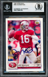 Joe Montana Autographed 1992 Upper Deck Card #560 San Francisco 49ers Beckett BAS #17606150