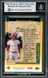 Joe Montana Autographed 1995 Upper Deck Card #2 San Francisco 49ers Beckett BAS #17606185