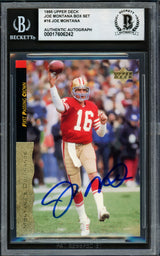 Joe Montana Autographed 1995 Upper Deck Card #16 San Francisco 49ers Beckett BAS #17606242