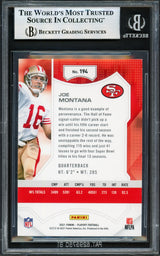 Joe Montana Autographed 2021 Panini Playoff Card #194 San Francisco 49ers Beckett BAS #17606292