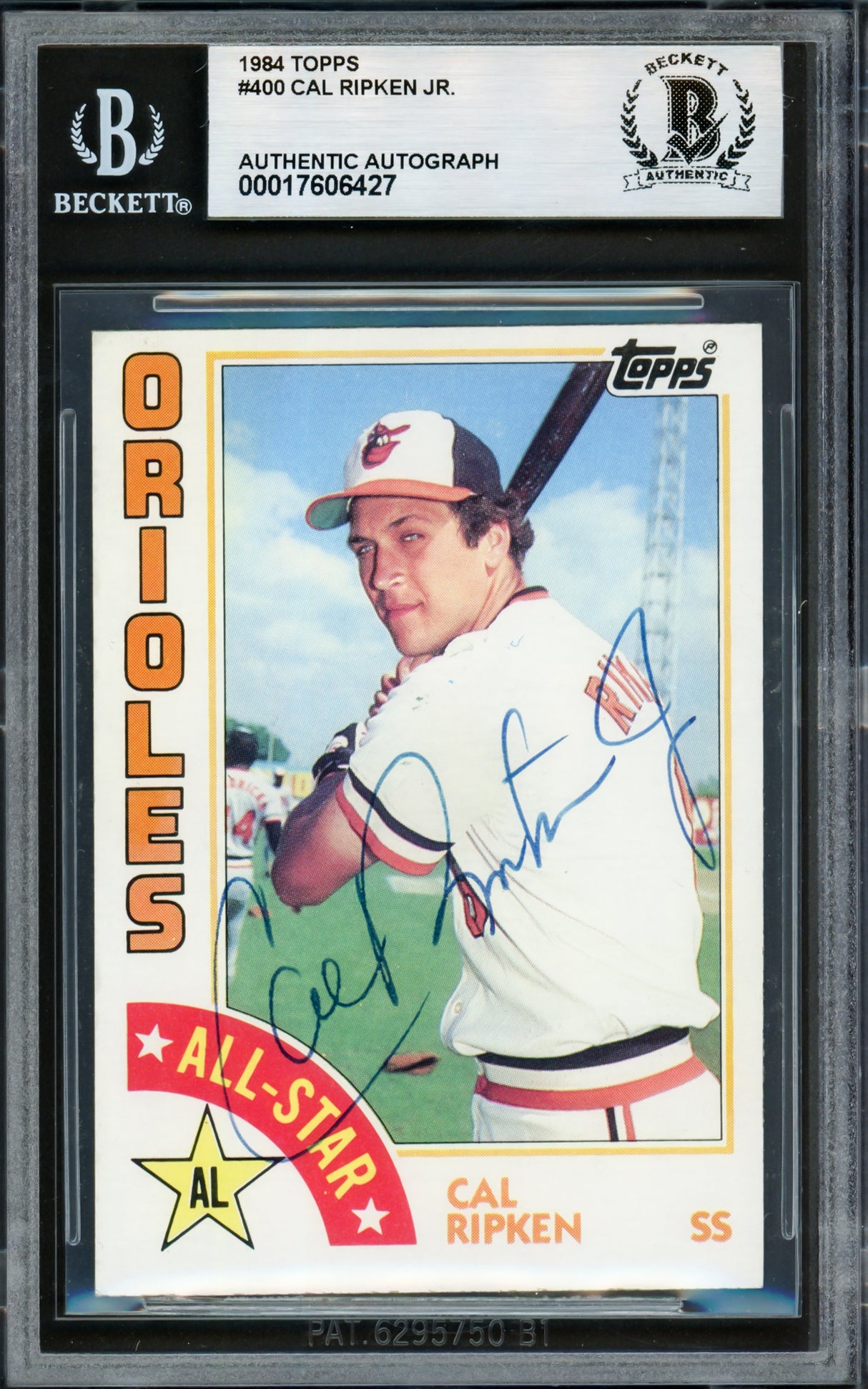 Cal Ripken Jr. Autographed 1984 Topps Card #400 Baltimore Orioles Beckett BAS #17606427