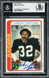 Jack Tatum Autographed 1978 Topps Card #28 Oakland Raiders Beckett BAS #17606537