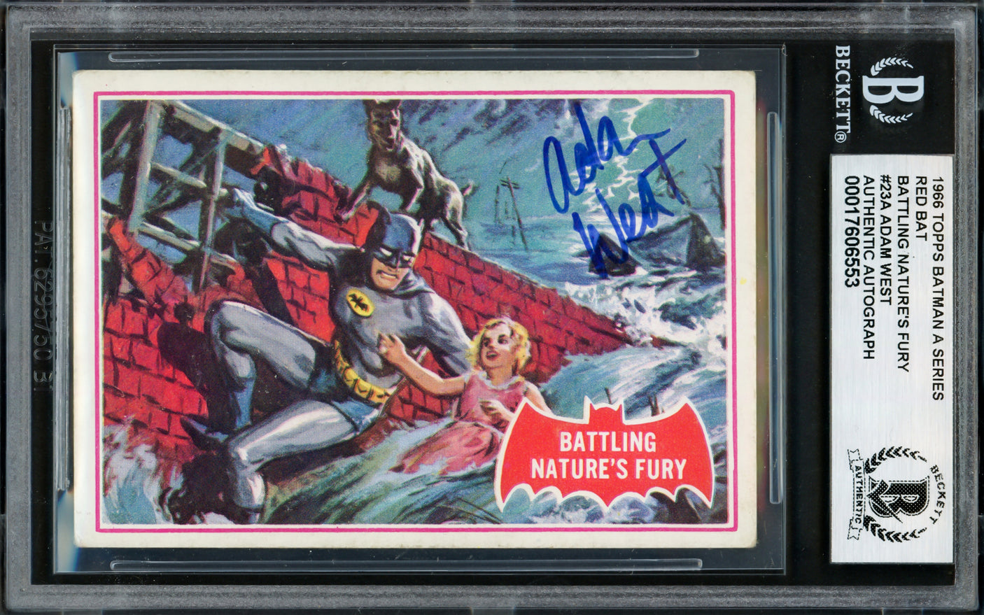 Adam West Autographed 2001 Topps American Pie Buyback Card (1966 Topps Batman #23A) Beckett BAS #17606553