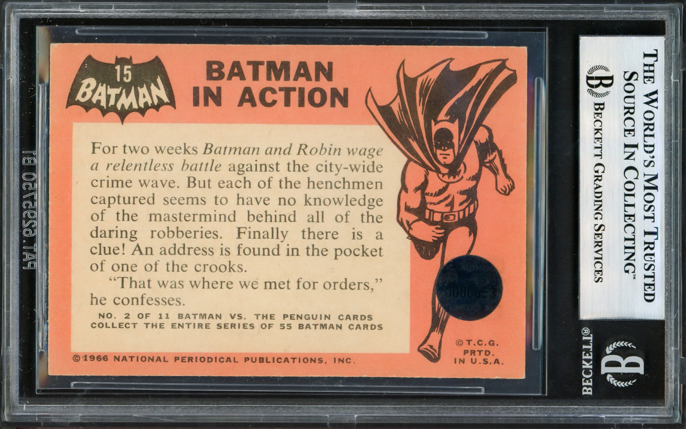 Adam West Autographed 2001 Topps American Pie Buyback Card (1966 Topps Batman #15) Beckett BAS #17606556