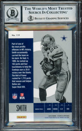 Emmitt Smith Autographed 2016 Panini Plates & Patches Green Card #119 Dallas Cowboys Auto Grade Gem Mint 10 #16/25 Beckett BAS #17607893