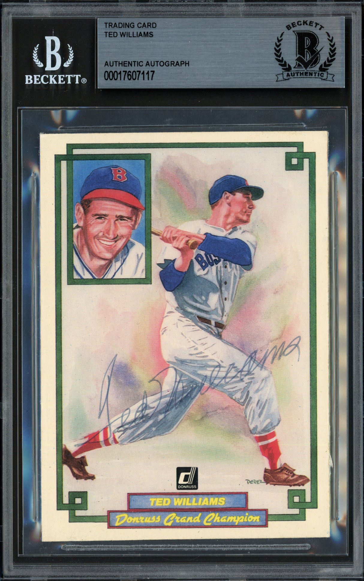 Ted Williams Autographed 1984 Donruss Grand Champions Card Boston Red Sox Beckett BAS #17607117