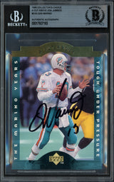 Dan Marino Autographed 1995 Upper Deck 3.5x5 Card #CA5 Miami Dolphins Beckett BAS #17607193