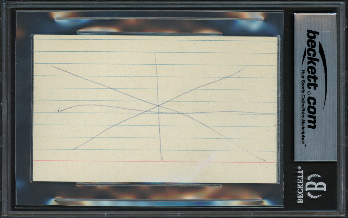 1980 Team USA Miracle on Ice Autographed 3x5 Index Card With 4 Signatures Including Herb Brooks & Jim Craig Beckett BAS #17607300