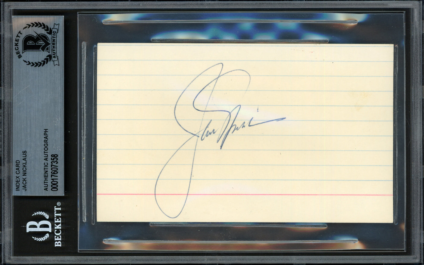 Jack Nicklaus Autographed 3x5 Index Card Beckett BAS #17607358