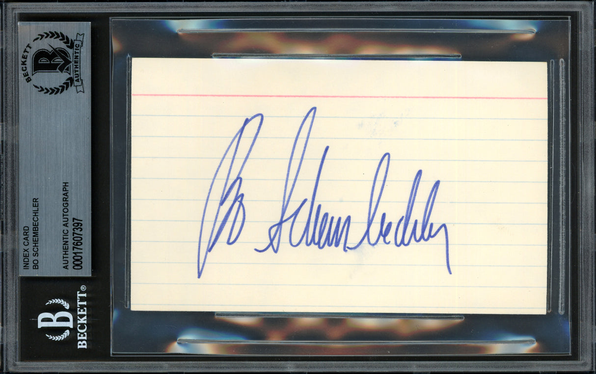 Bo Schembechler Autographed 3x5 Index Card Michigan Wolverines Beckett BAS #17607397