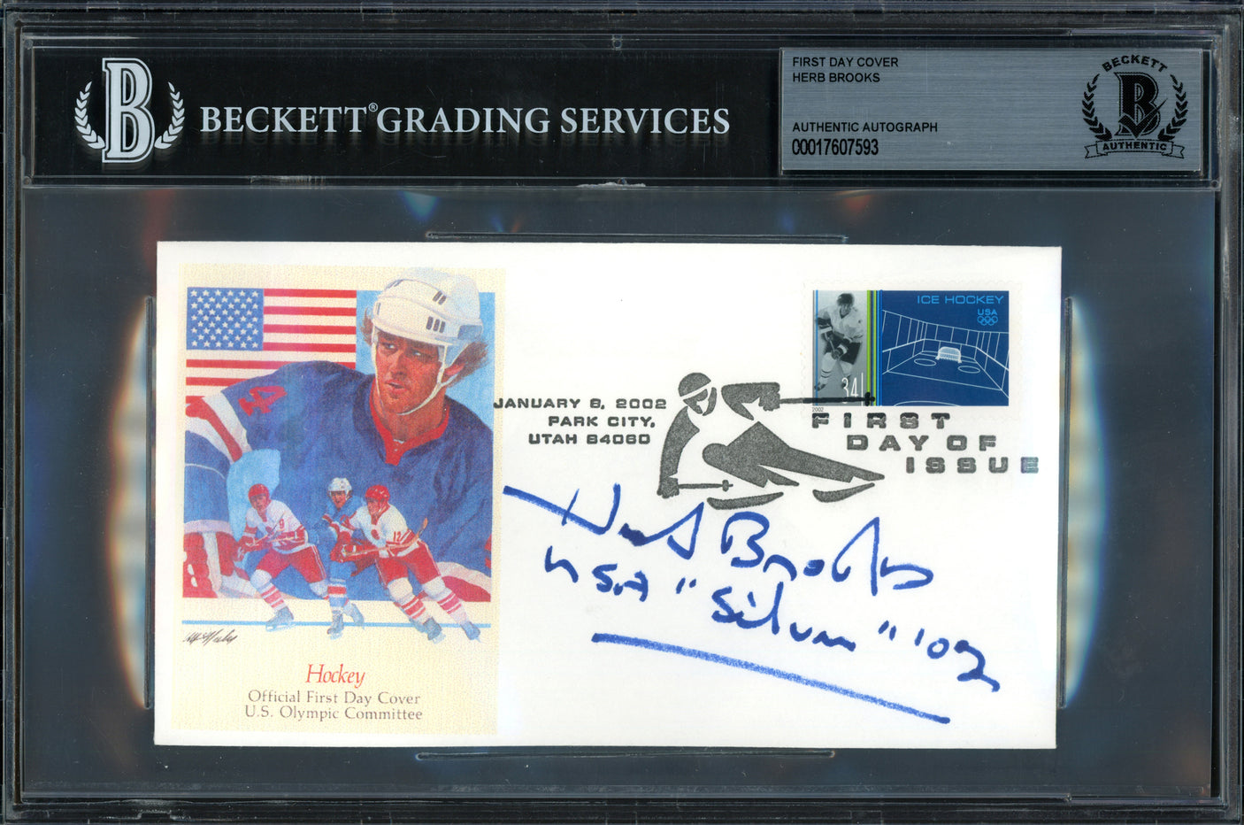 Herb Brooks Autographed First Day Cover 1980 Team USA Miracle on Ice Beckett BAS #17607593