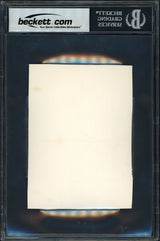 Hank Aaron Autographed 4x5 Photo Milwaukee Braves Vintage Playing Days Signature Beckett BAS #17607630