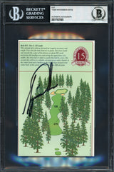 Tiger Woods Autographed 1998 PGA Championship Sahalee 4x6 Page Photo (With Bob Estes) Beckett BAS #17607685