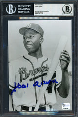 Hank Aaron Autographed 5x7 Photo Milwaukee Braves Beckett BAS #17607733