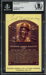 Ted Williams Autographed Hall of Fame HOF Plaque Postcard Boston Red Sox Beckett BAS #17607753
