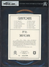 Sandy Koufax Autographed 1990-97 Perez-Steele Great Moments Postcard #16 Brooklyn Dodgers Beckett BAS #17607757