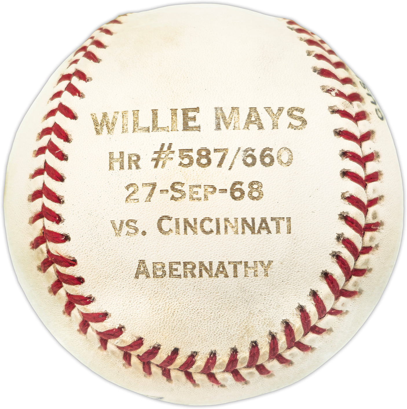Willie Mays Autographed Official NL Stat Logo Baseball San Francisco Giants Beckett BAS #AE31067