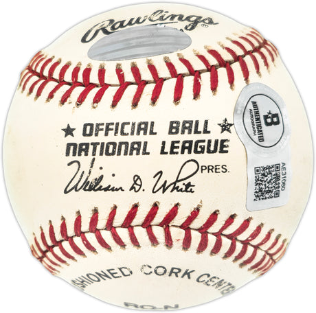 Willie Mays Autographed Official NL Baseball San Francisco Giants Beckett BAS #AE31060