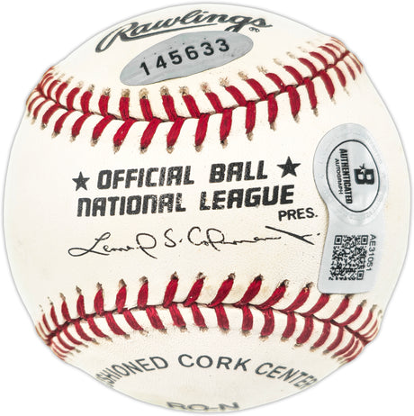Willie Mays Autographed Official NL Baseball San Francisco Giants Beckett BAS #AE31051
