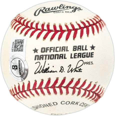 Willie Mays Autographed Official NL Baseball San Francisco Giants Beckett BAS #AE31044