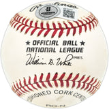 Hank Aaron Autographed Official NL Baseball Atlanta Braves Beckett BAS #AE31047