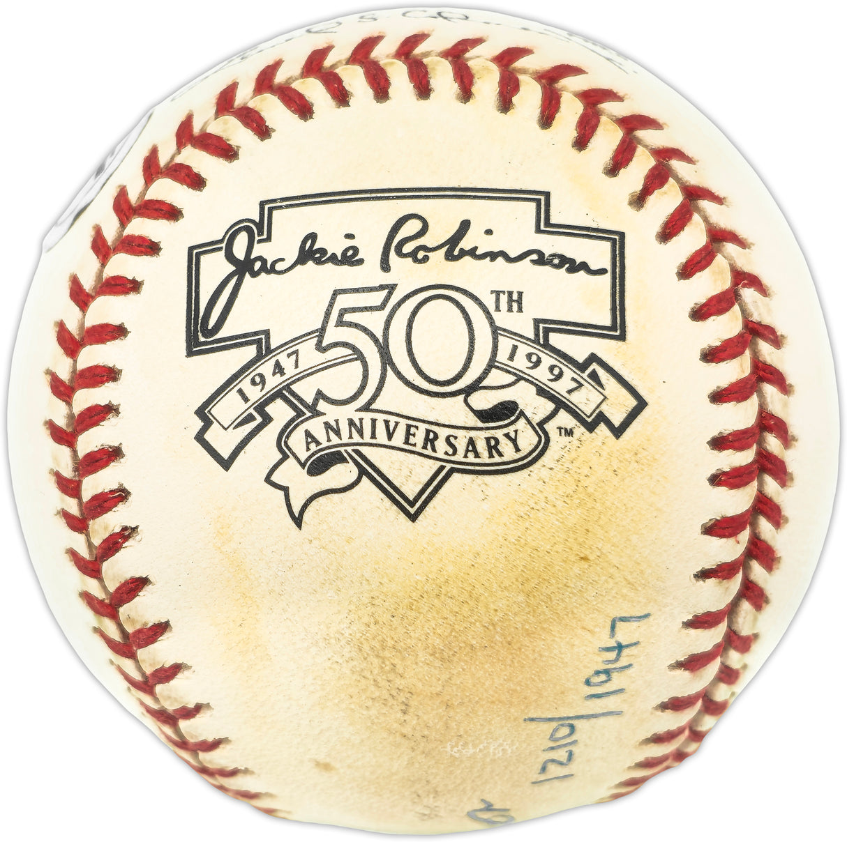Hank Aaron Autographed Official Jackie Robinson 50th Anniversary Logo NL Baseball Atlanta Braves Beckett BAS #AE31063