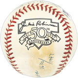 Hank Aaron Autographed Official Jackie Robinson 50th Anniversary Logo NL Baseball Atlanta Braves Beckett BAS #AE31050