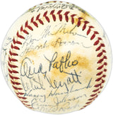 1958 Milwaukee Braves Team Autographed Official Giles NL Baseball With 25 Signatures Including Hank Aaron & Eddie Mathews Beckett BAS #AE31061