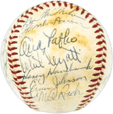 1958 Milwaukee Braves Team Autographed Official Giles NL Baseball With 25 Signatures Including Hank Aaron & Eddie Mathews Beckett BAS #AE31061