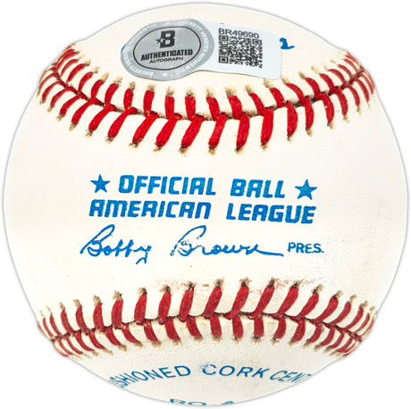 Carl Yastrzemski Autographed Official AL Baseball Boston Red Sox Beckett BAS QR #BR49690